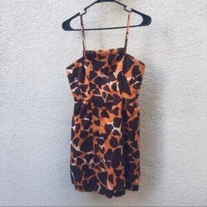 Tracy Reese Y2K 2000's Camo Leaf Print Halter Mini Dress